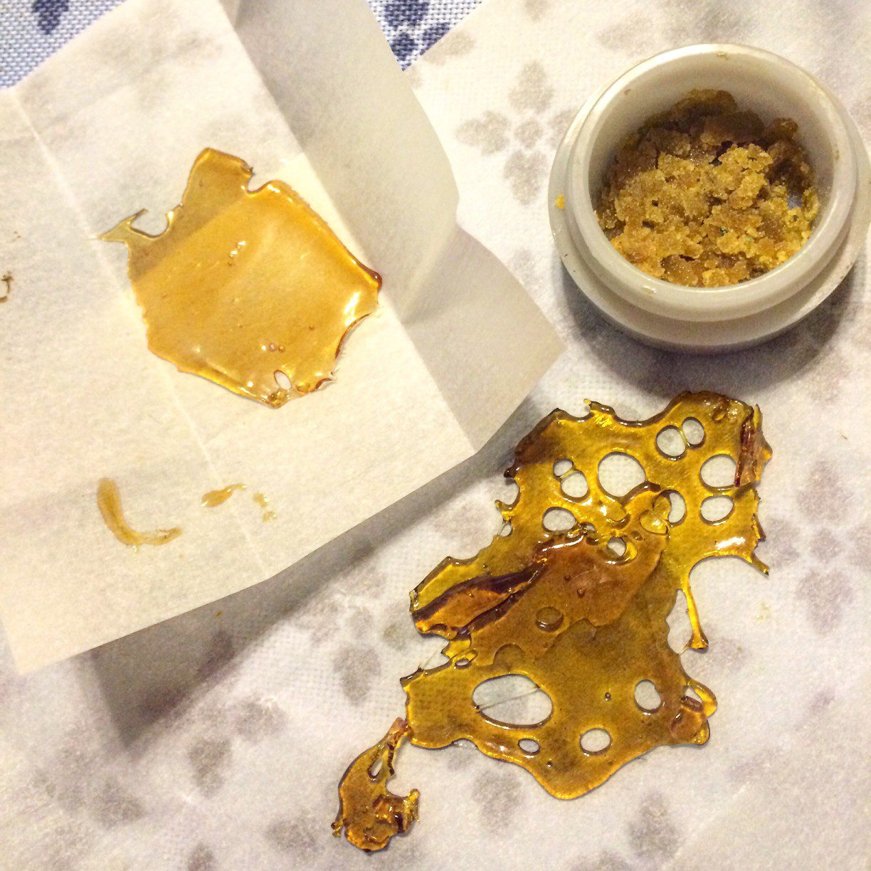 Shatter wax sap wax and crumble wax